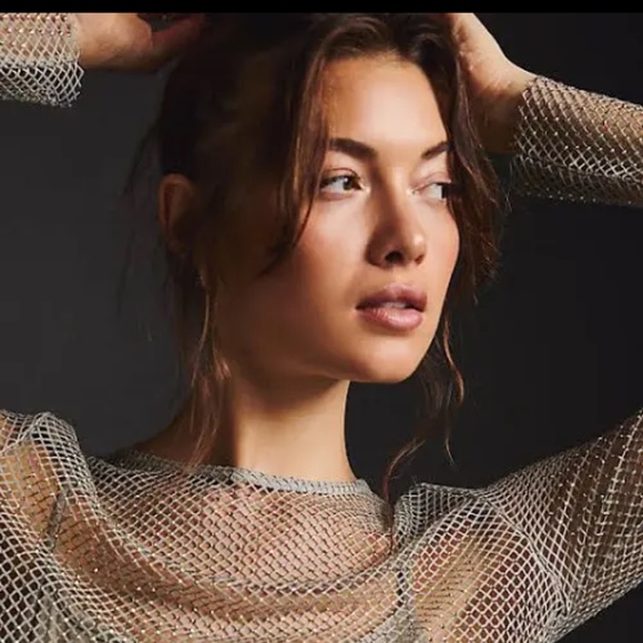 Brand New SUNDAY IN BROOKLYN MESH SPARKLE TOP - Picture 11 of 11